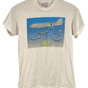 Vintage 90s 50th Anniversary D-Day Planes 1994 Single Stitch Shirt Adult Small